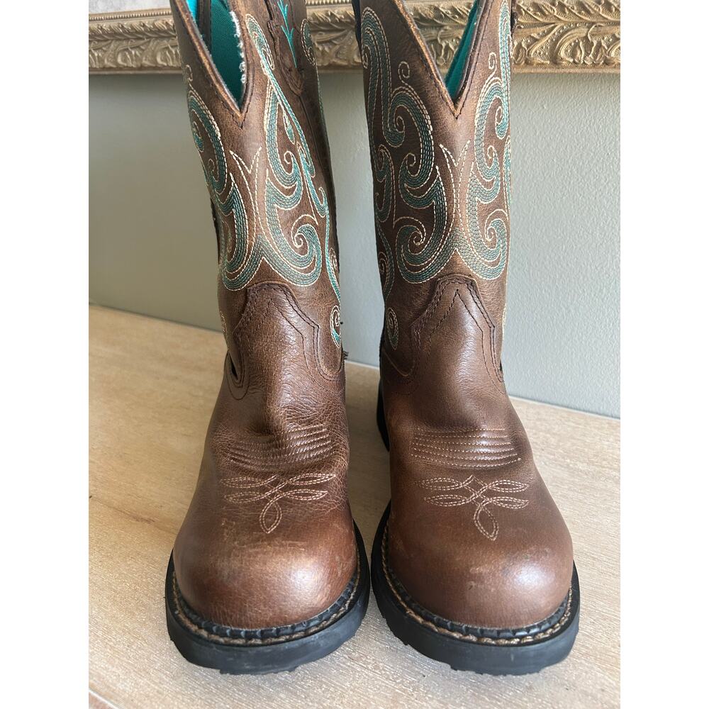 Justin gypsy women’s brown cowgirl steel toe waterproof boots size 6.5 - Picture 3 of 10